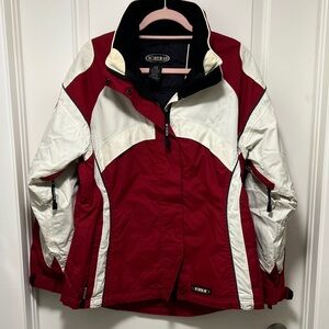 Women's Red and White Ski Jacket